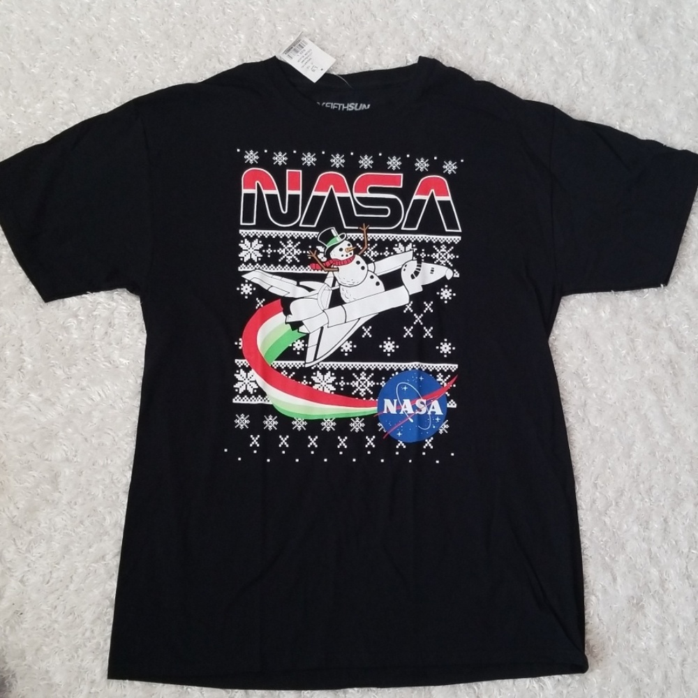 Men's NASA Christmas Holiday Snowman Tee